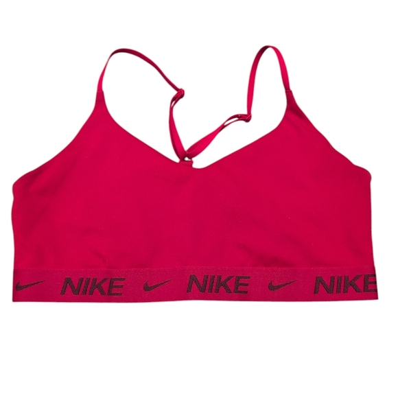Nike Indy Dri Fit Sports Bra Fire Engine Red Women's Medium V-neck - Picture 1 of 6